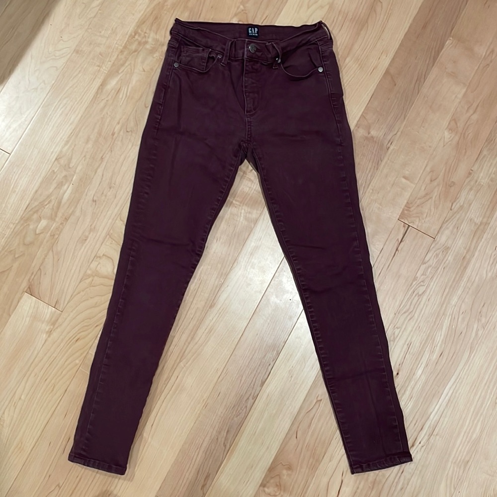 Gap Burgundy Skinny Jeans